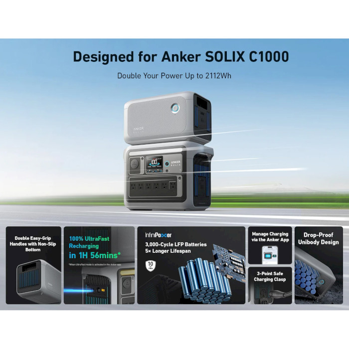 Дополнительная батарея для зарядной станции ANKER Solix BP1000 Expansion Battery