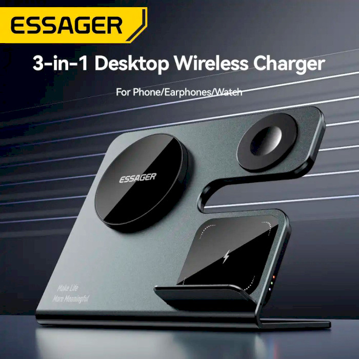 Бездротовий зарядний пристрій ESSAGER OJD-119 Fantasy 3 in 1 Wireless Charger (EWXZM-RC0G-Z)