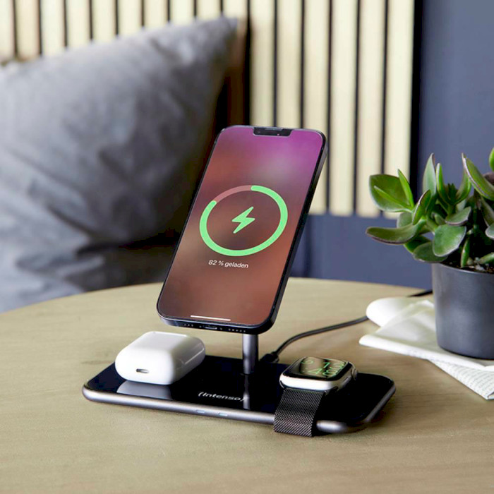 Бездротовий зарядний пристрій INTENSO MB13 3-in-1 Magnetic Wireless Charger