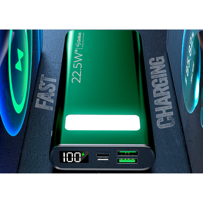 Повербанк GELIUS Lightstone GP-PB300i 20000mAh Green