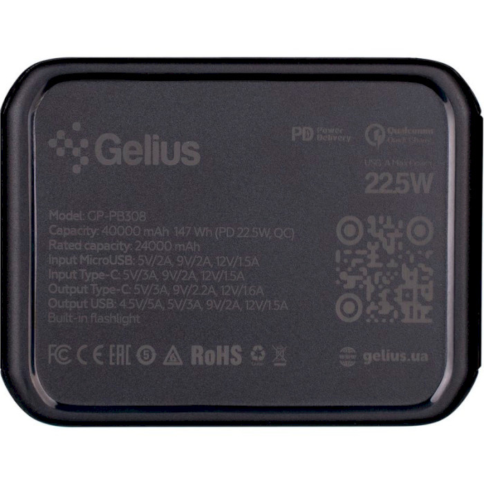 Повербанк GELIUS Wide GP-PB308 40000mAh Black