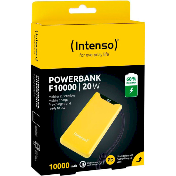 Повербанк INTENSO F10000 1xUSB-C PD3.0, 1xUSB-A QC3.0 10000mAh Yellow (7332039)