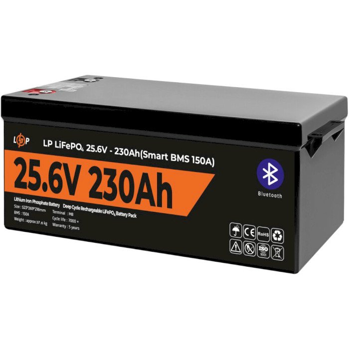 Акумуляторна батарея LOGICPOWER LiFePO4 LP 25.6 - 230 AH (25.6В, 230Агод, BMS) (LP30384)