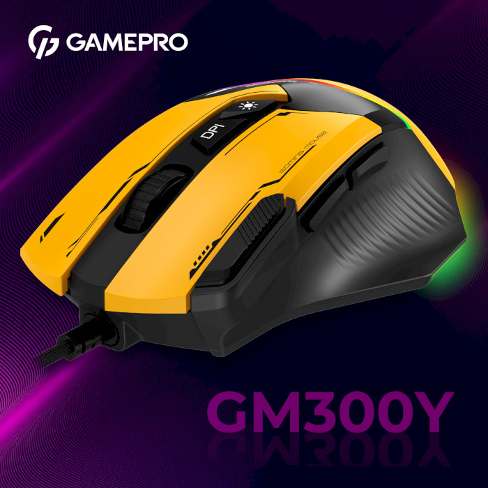 Миша ігрова GAMEPRO GM300 Yellow/Black