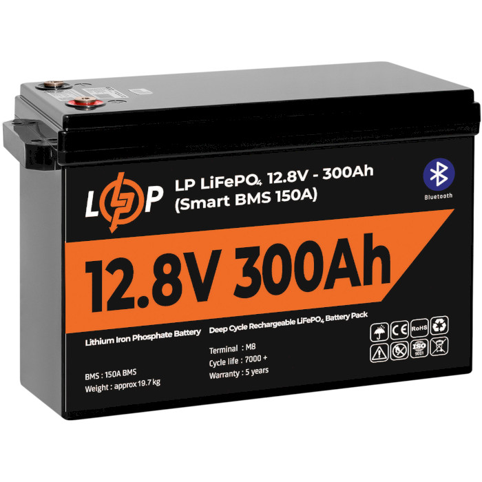 Акумуляторна батарея LOGICPOWER LiFePO4 12.8V - 300Ah (12.8В, 300Агод, BMS) (LP30383)