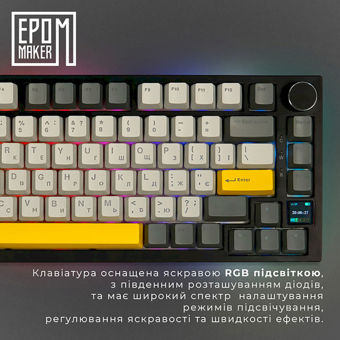 Клавіатура бездротова EPOMAKER Ajazz AK820 Pro Gift Switch Black