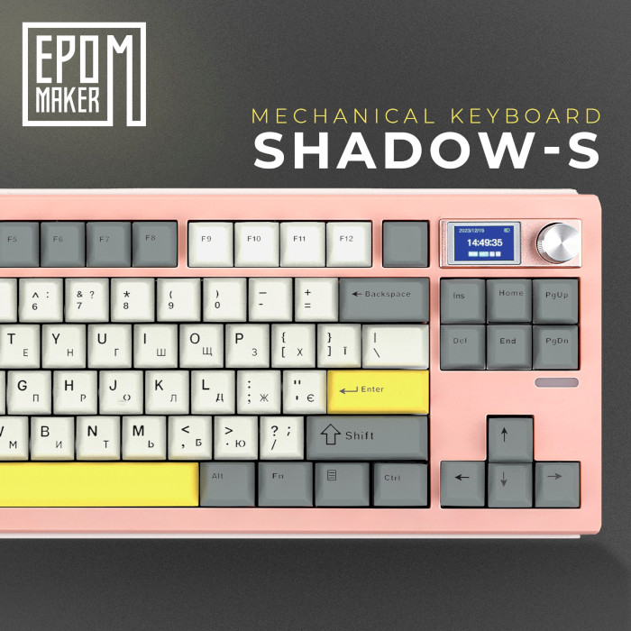 Клавіатура бездротова EPOMAKER Shadow-S Wisteria Linear Switch Pink