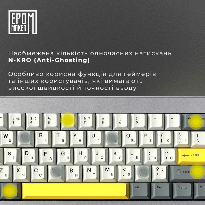 Клавіатура бездротова EPOMAKER Shadow-X Flamingo Switch Black