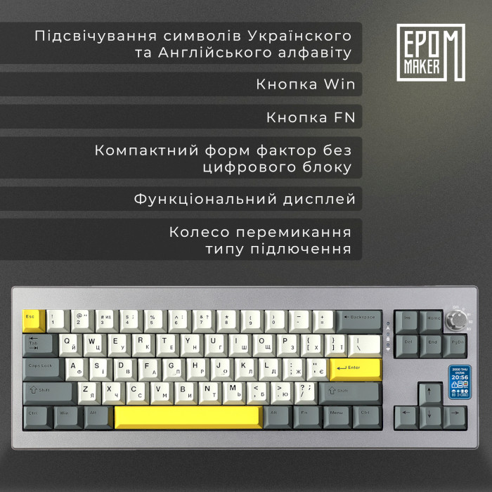 Клавіатура бездротова EPOMAKER Shadow-X Flamingo Switch Black