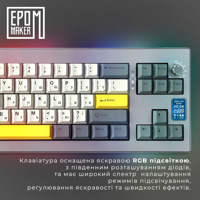 Клавіатура бездротова EPOMAKER Shadow-X Flamingo Switch Black