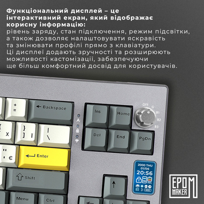 Клавіатура бездротова EPOMAKER Shadow-X Flamingo Switch Black