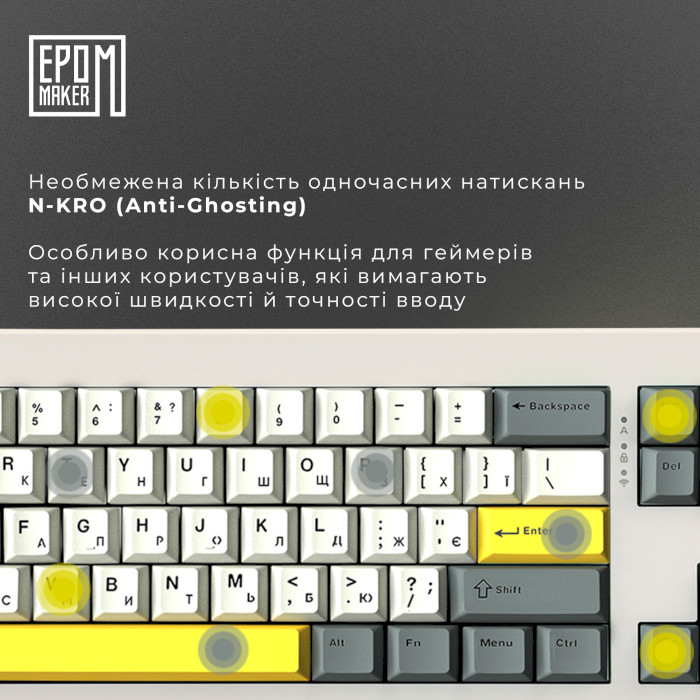 Клавіатура бездротова EPOMAKER Shadow-X Mulan Switch White