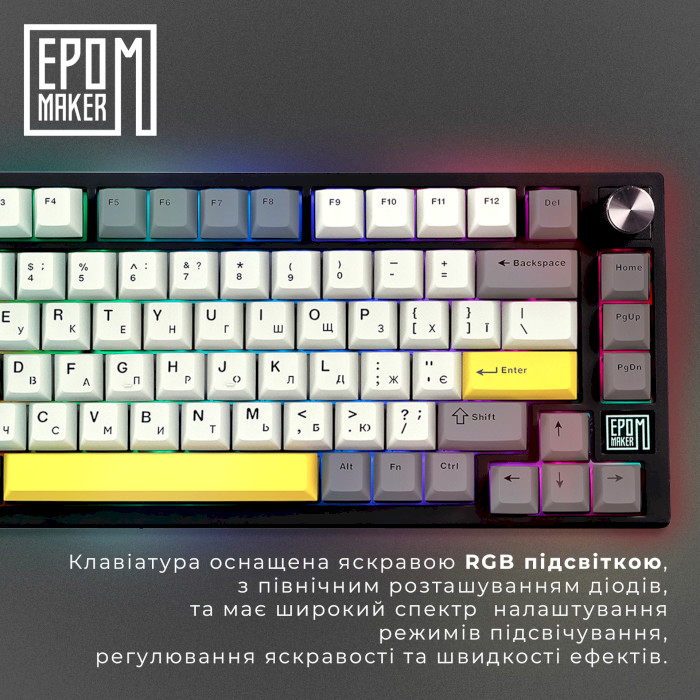 Клавіатура бездротова EPOMAKER TH80 SE Budgerigar V2 Switch Black