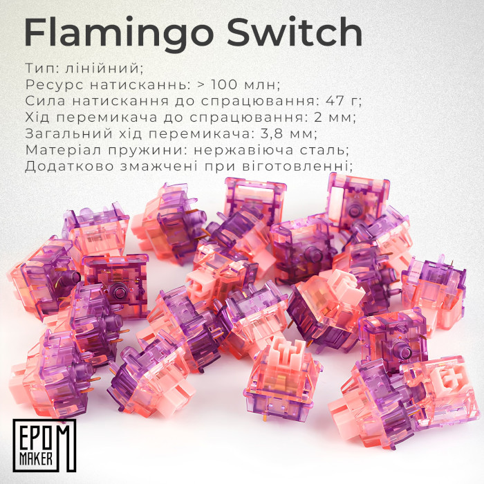 Клавіатура бездротова EPOMAKER TH80 SE Flamingo Switch Black