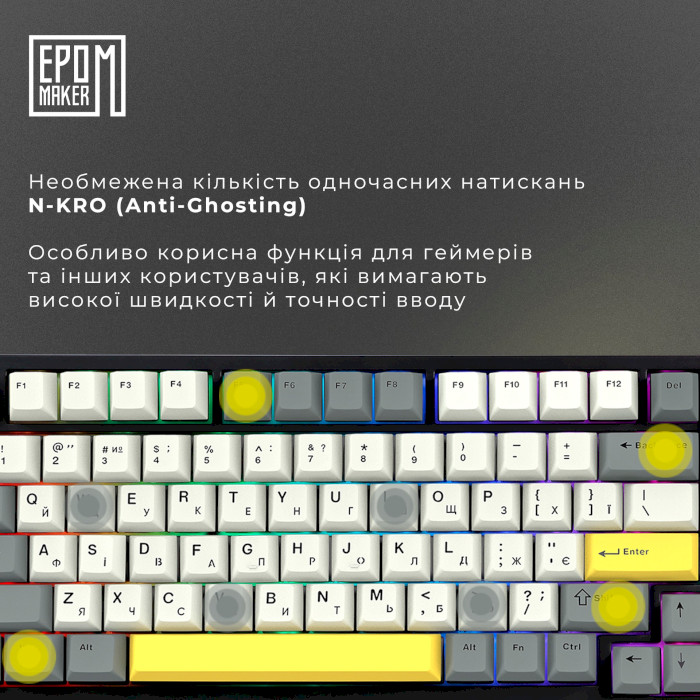 Клавіатура бездротова EPOMAKER TH80 SE Flamingo Switch Black