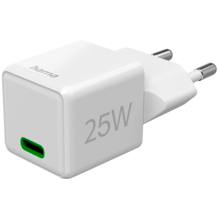 Зарядное устройство HAMA Super Mini 1xUSB-C, QC3.0, PD, 25W White (00201981)