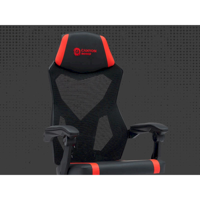 Кресло геймерское CANYON Flow MCH01 Mesh Black/Red (CNE-MCH01R)