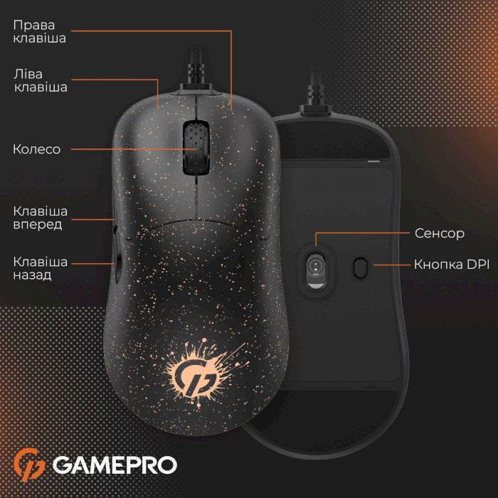 Миша ігрова GAMEPRO GM690 Black/Orange