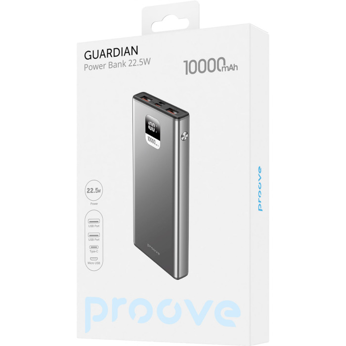 Повербанк PROOVE Guardian 22.5W 10000mAh Metal Gray