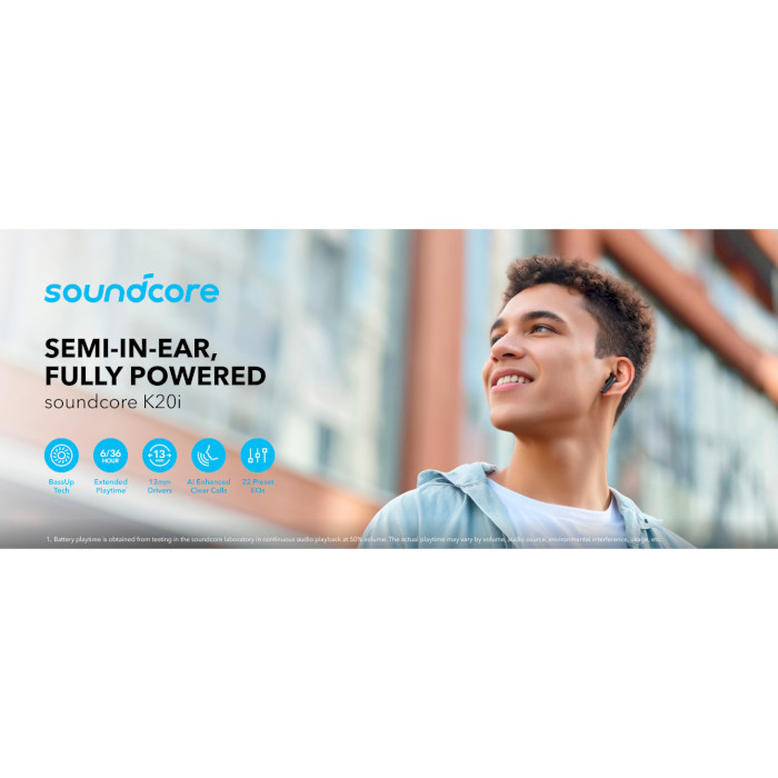 Навушники ANKER SOUNDCORE K20i Black (A3994G11)