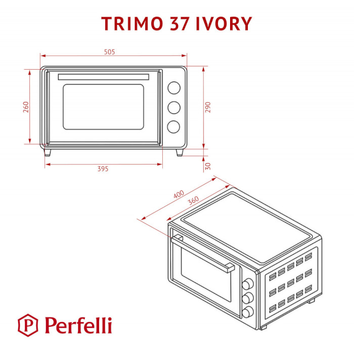 Электропечь PERFELLI Trimo 37 Ivory