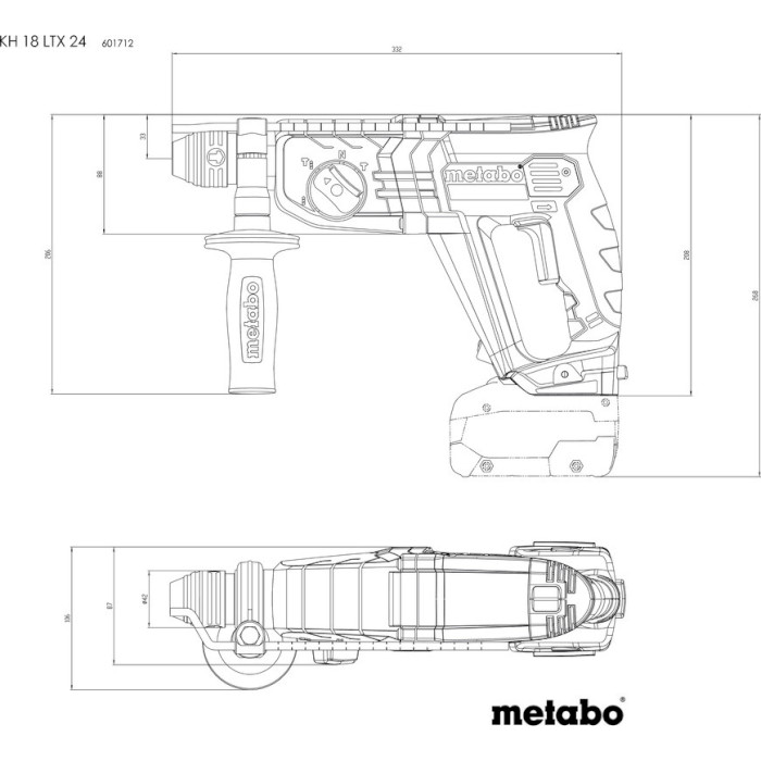 Акумуляторний перфоратор METABO KH 18 LTX 24 SDS-plus (601712510)