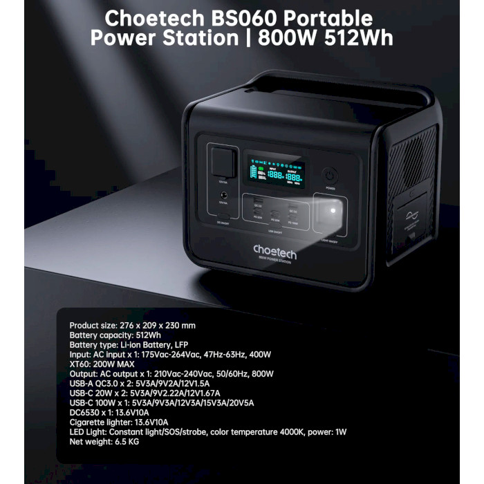 Зарядная станция CHOETECH BS060 (BS060-EU-GY)