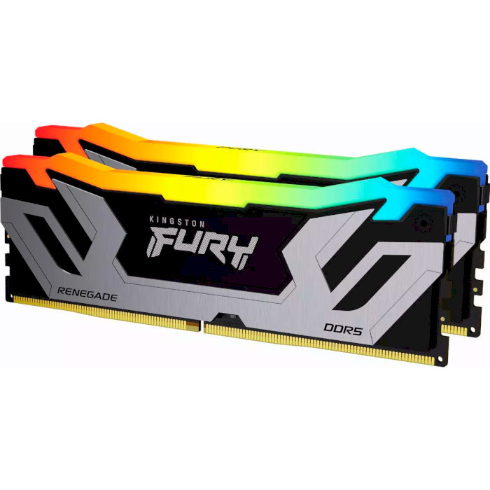 Модуль пам'яті KINGSTON FURY Renegade RGB Black/Silver CUDIMM DDR5 8400MHz 48GB Kit 2x24GB (KF584CU40RSAK2-48)