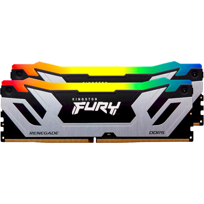 Модуль пам'яті KINGSTON FURY Renegade RGB Black/Silver CUDIMM DDR5 8400MHz 48GB Kit 2x24GB (KF584CU40RSAK2-48)