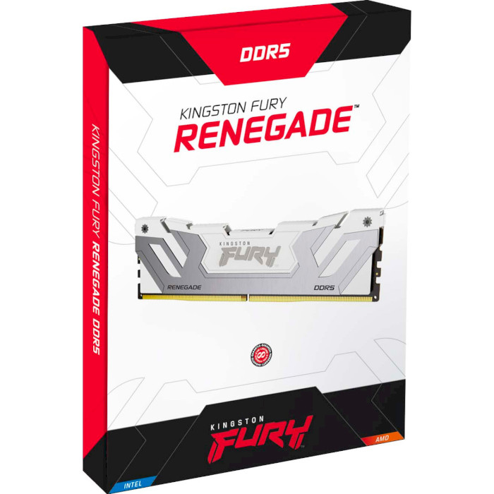 Модуль пам'яті KINGSTON FURY Renegade White/Silver CUDIMM DDR5 8400MHz 48GB Kit 2x24GB (KF584CU40RWK2-48)