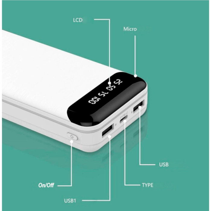 Повербанк LIONPATTON L10 10.5W 20000mAh White