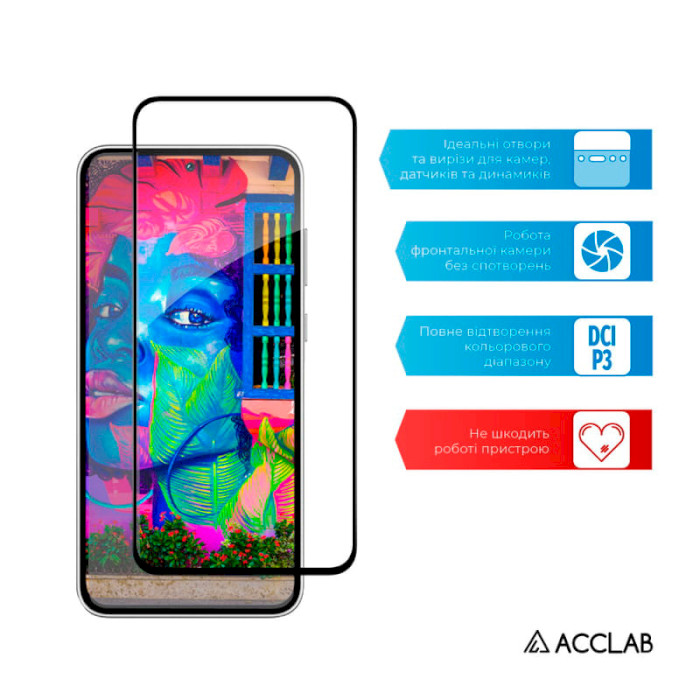 Защитное стекло ACCLAB Black для Galaxy A35