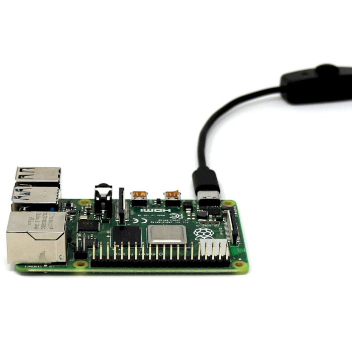 Кабель PI HUT USB-CM to USB-CF with On/Off Switch 31cm для Raspberry Pi 4 Model B (102509)