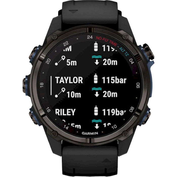 Смарт-годинник для дайверів GARMIN Descent Mk3i 51mm Carbon Gray DLC Titanium with Black Silicone Band (010-02752-11)