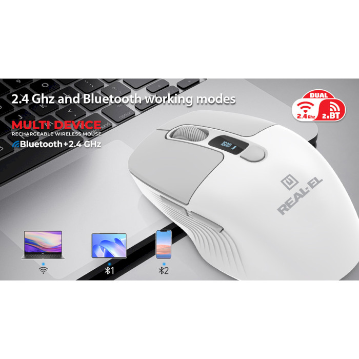 Миша REAL-EL RM-480 Wireless White (EL123200050)