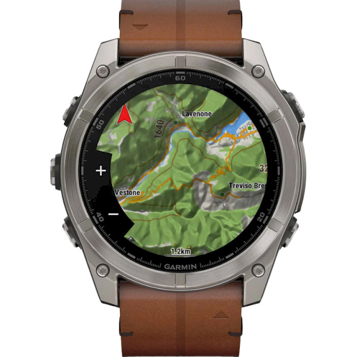 Смарт-часы GARMIN Fenix 8 Sapphire 51mm Titanium with Chestnut Leather Band (010-02905-40)