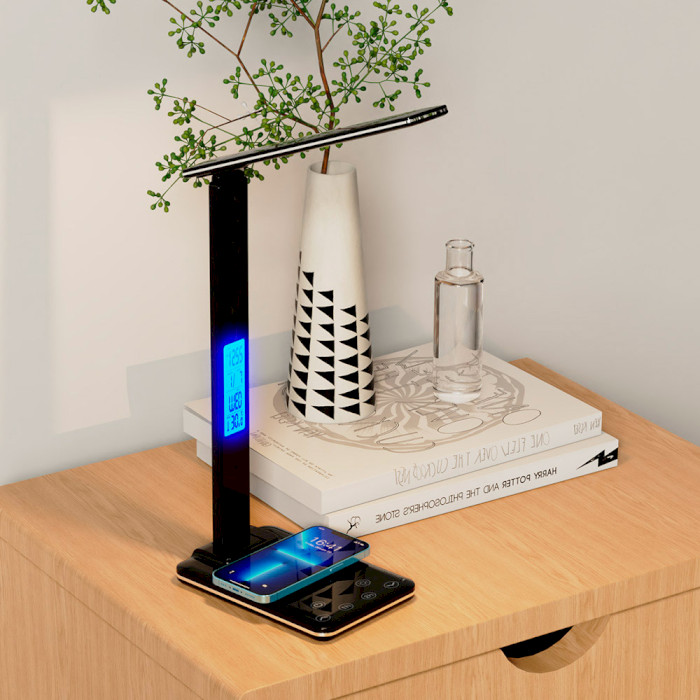 Лампа настольная MEDIA-TECH Wireless Charging Lamp Leditou MT222K Black