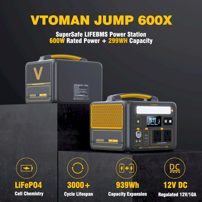 Дополнительная батарея для зарядной станции VTOMAN Jump 600X Extra Battery