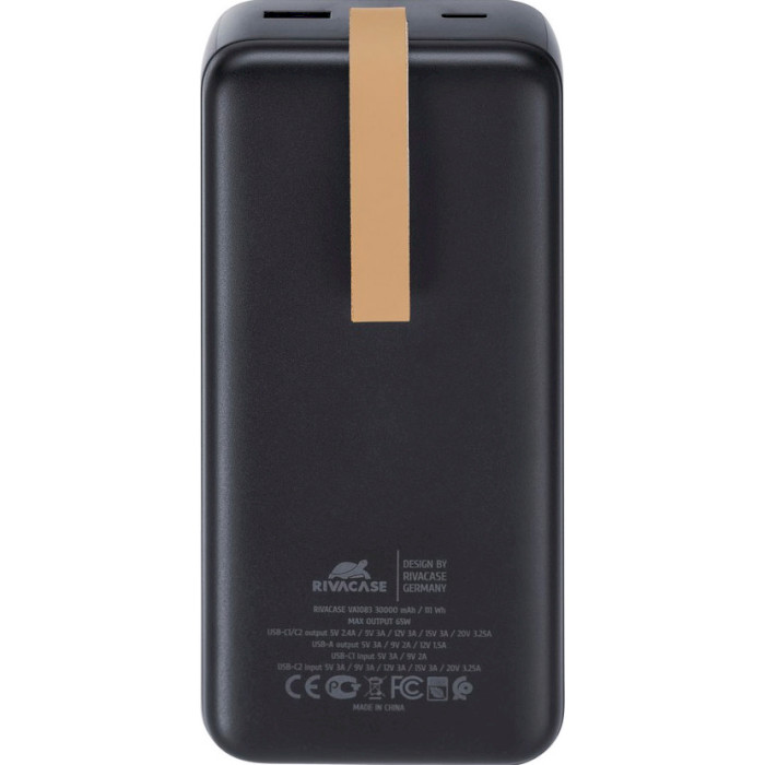 Повербанк RIVACASE Rivapower VA1083 QC/PD 65W 30000mAh Black