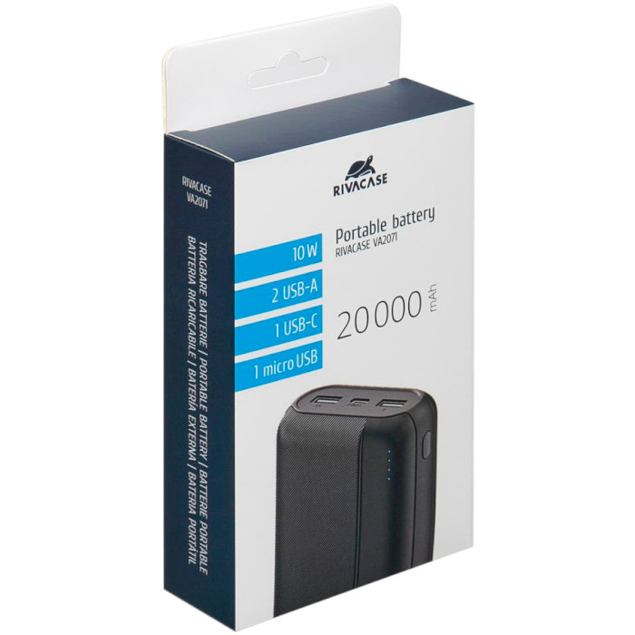 Повербанк RIVACASE Rivapower VA2071 20000mAh Black