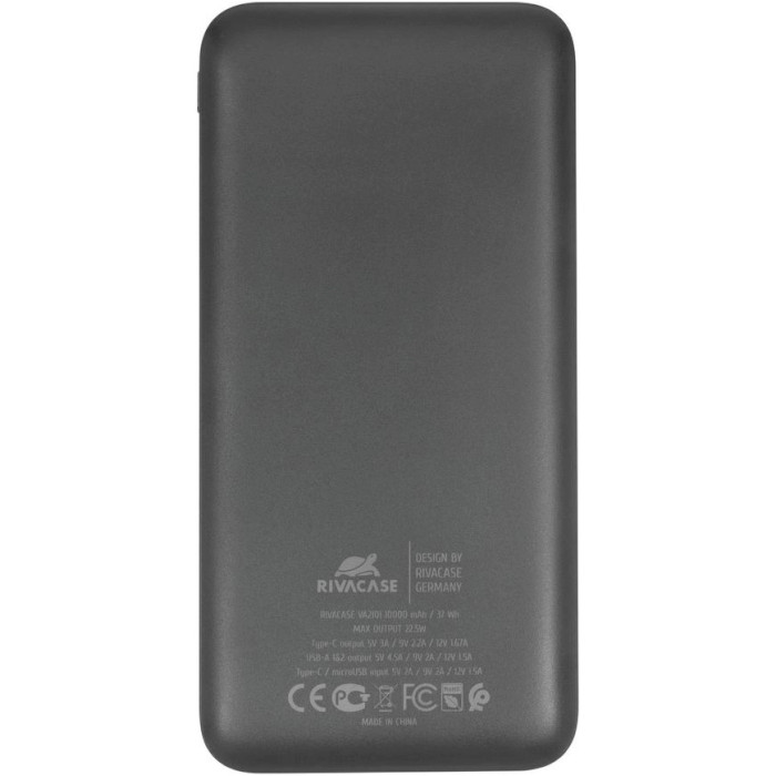 Повербанк RIVACASE Rivapower VA2101 QC/PD 20W 10000mAh Black