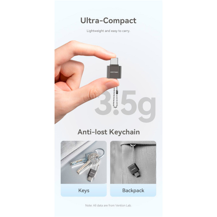 Кардридер VENTION USB 2.0 Type-C MicroSD Card Reader Gray (CLMH0)