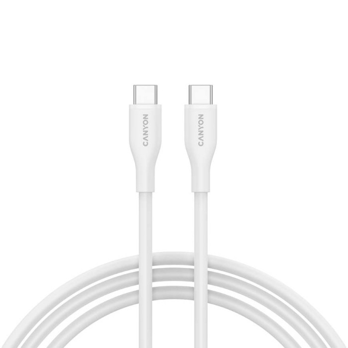 Кабель CANYON CC60SC10 Charge & Sync USB-C to USB-C 60W 1м White (CNS-CC60SC10W)