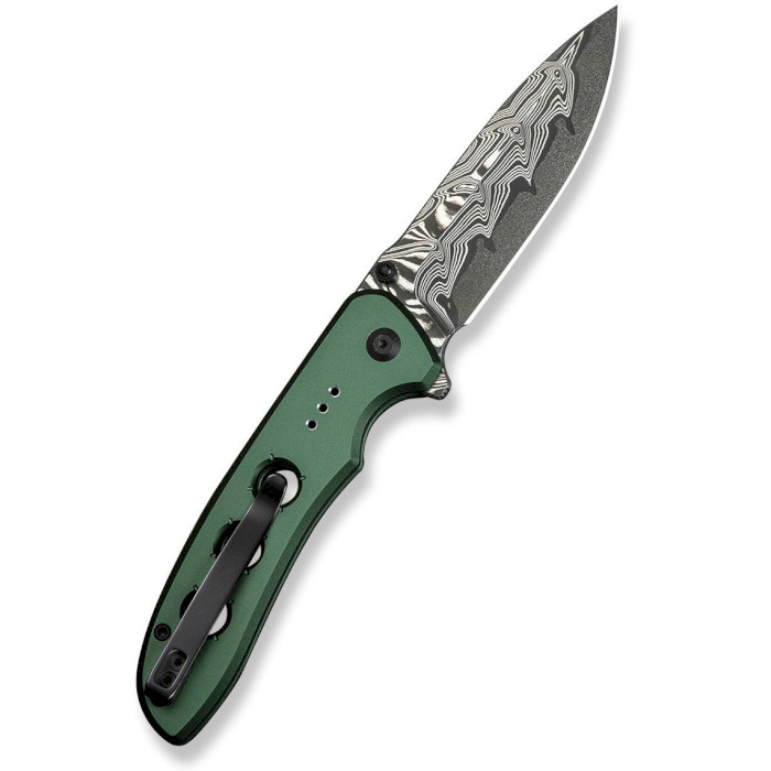 Складаний ніж CIVIVI Hyperpulse Damascus Blade Aluninium Handle Green