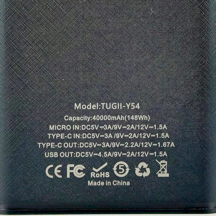 Повербанк WUW TUGII-Y54 40000mAh Black