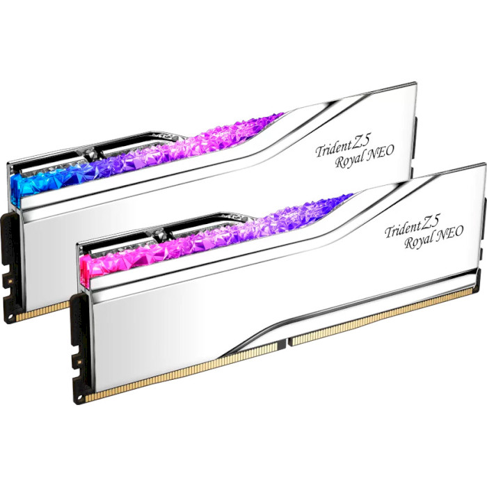 Модуль пам'яті G.SKILL Trident Z5 Royal Neo Silver DDR5 6400MHz 32GB Kit 2x16GB (F5-6400J3039G16GX2-TR5NS)