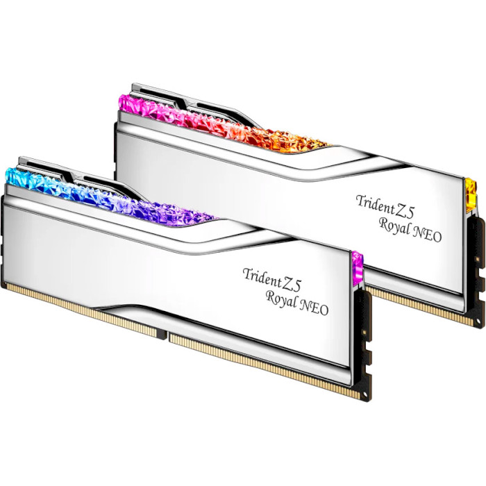 Модуль пам'яті G.SKILL Trident Z5 Royal Neo Silver DDR5 6400MHz 32GB Kit 2x16GB (F5-6400J3039G16GX2-TR5NS)