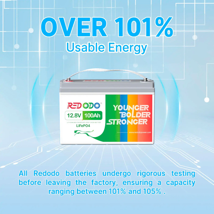 Акумуляторна батарея REDODO LiFePO4 12V 100Ah (12.8В, 100Агод, 4S4P/BMS)