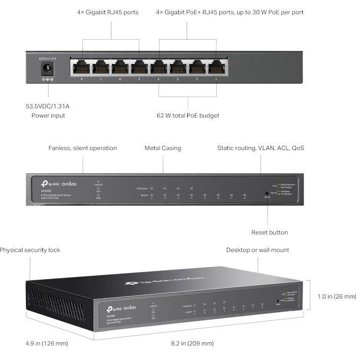 Коммутатор TP-LINK SG2008P