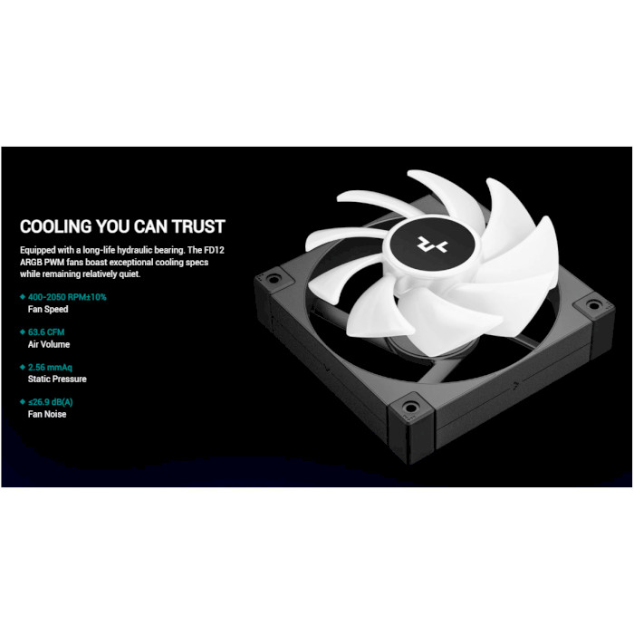 Вентилятор DEEPCOOL FD12 ARGB Black (R-FD12-BKAPN1-G)